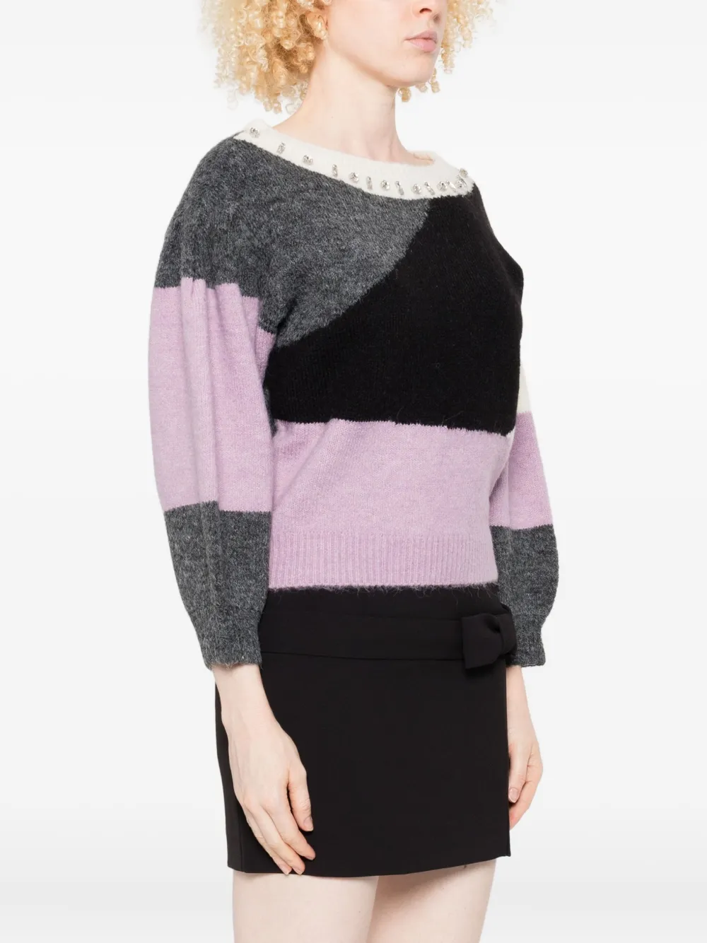 TWINSET embellished panelled sweater Zwart