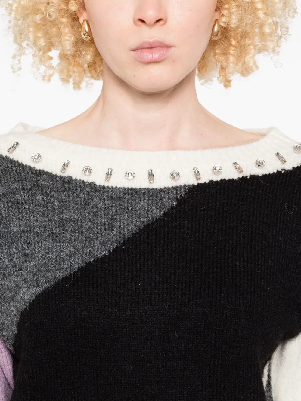TWINSET embellished panelled sweater Zwart