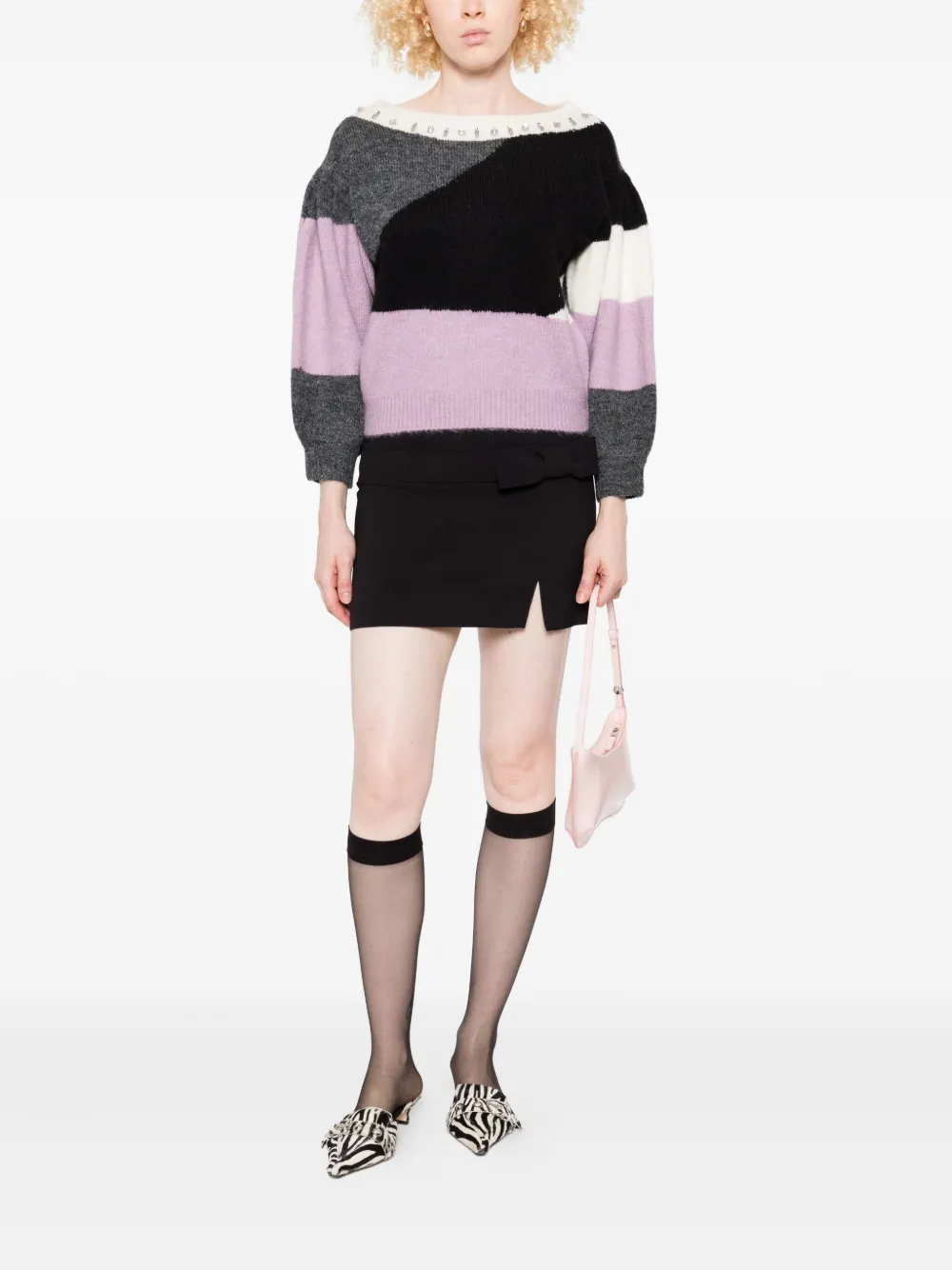 TWINSET embellished panelled sweater Zwart