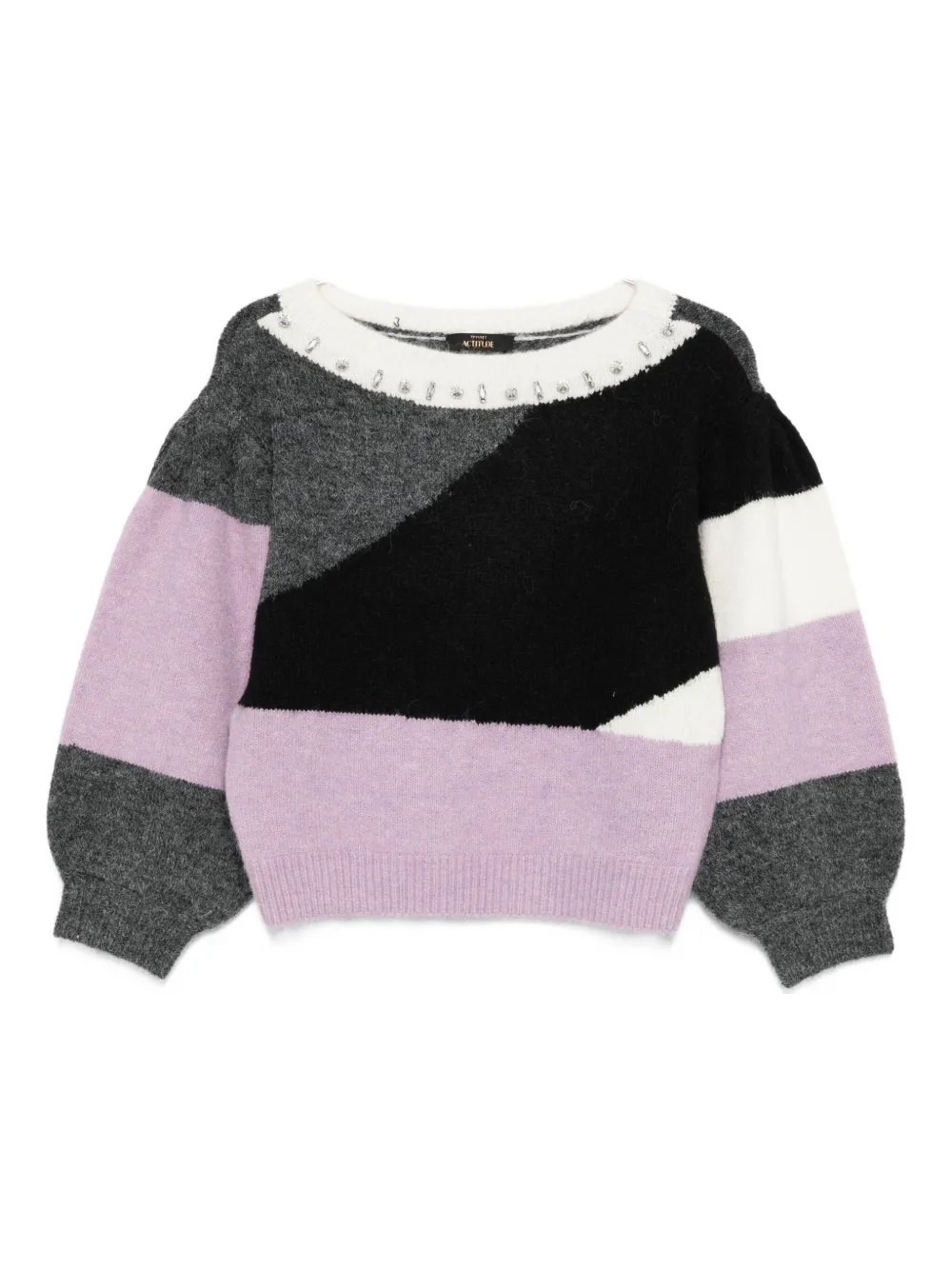 TWINSET embellished panelled sweater Zwart
