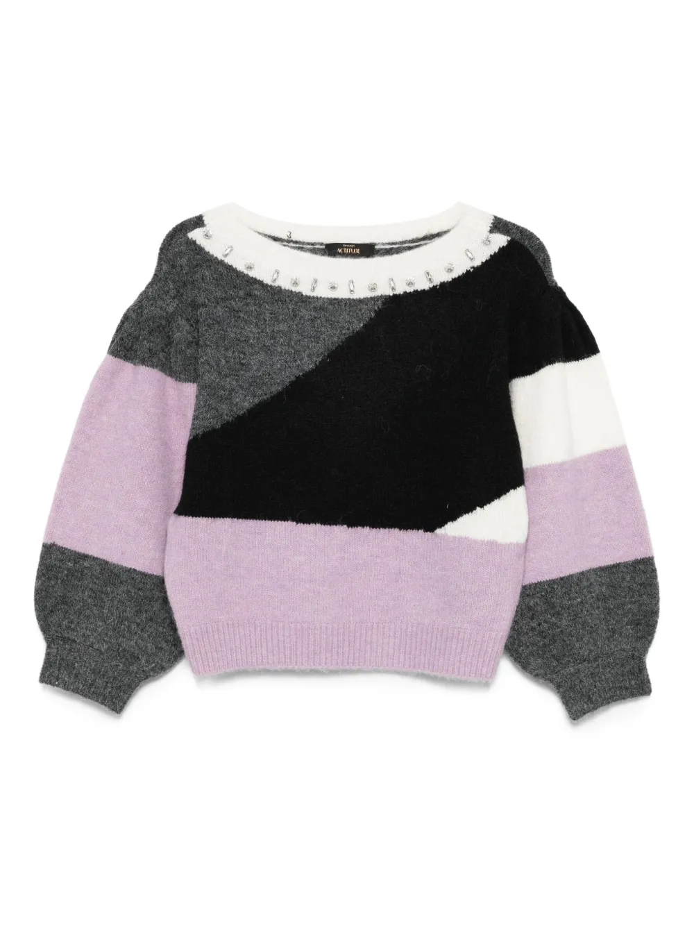 TWINSET embellished panelled sweater Zwart