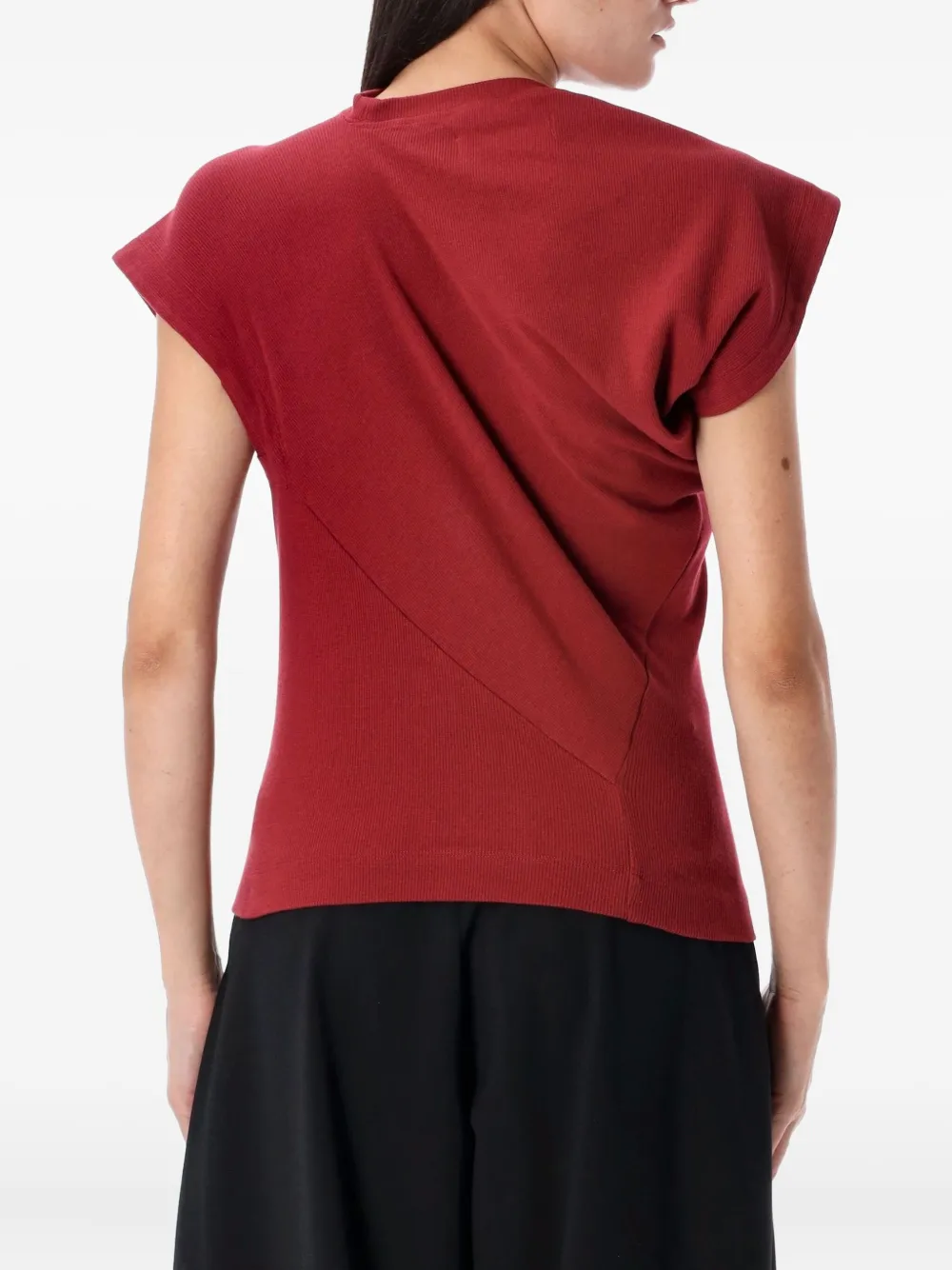 Vivienne Westwood Hebo asymmetric-neck ribbed sweater Rood