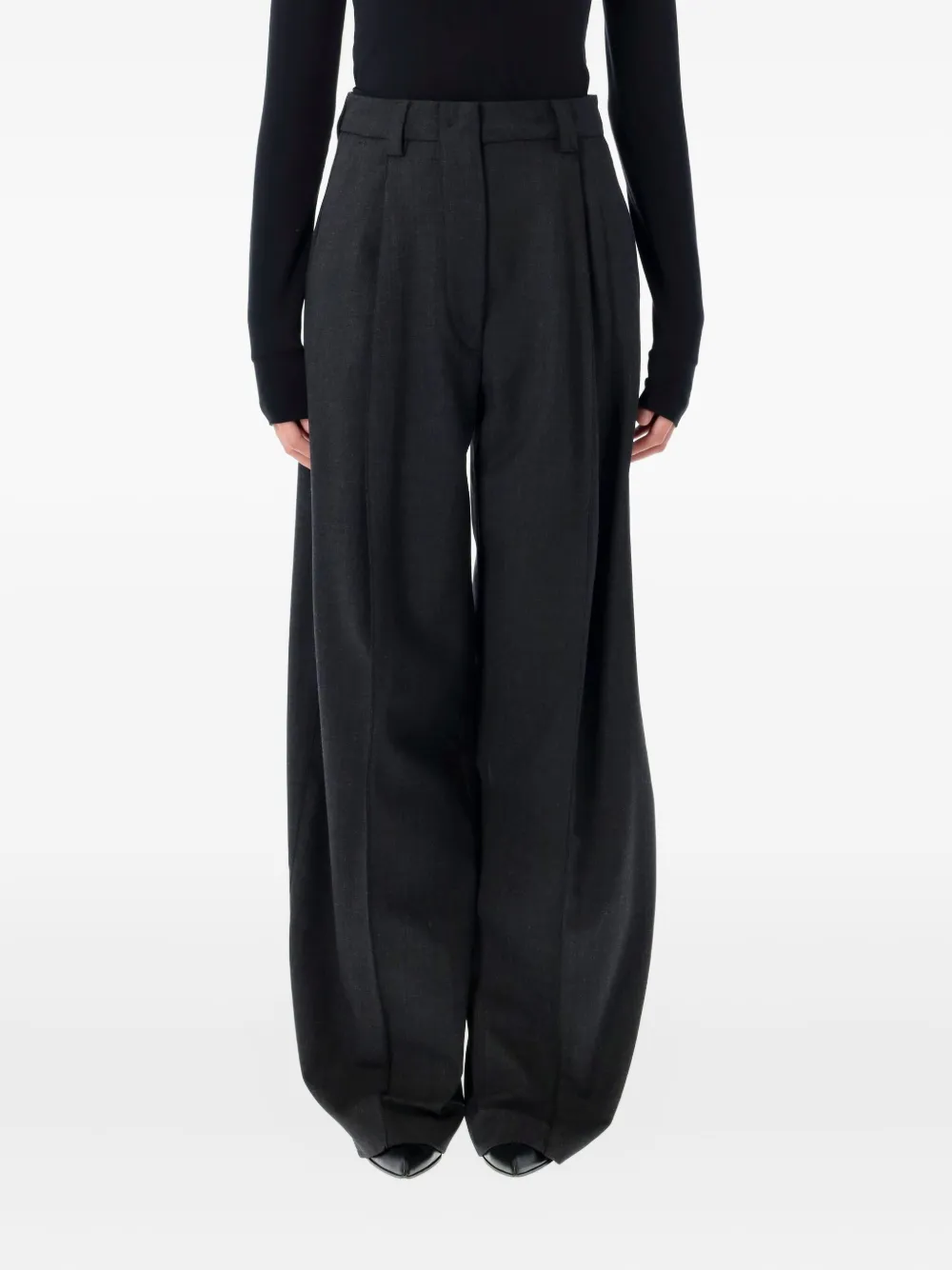 pleated wide-leg trousers