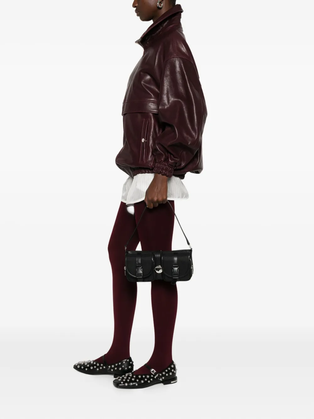 Coperni Cargo logo-buckle shoulder bag Zwart