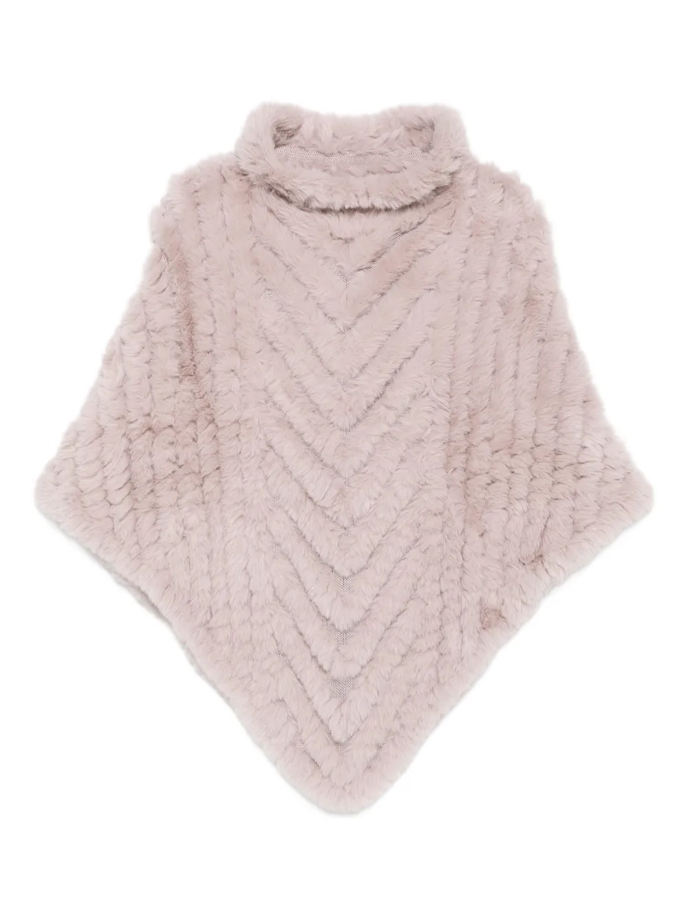 Liu •jo Chevron-pattern Turtleneck Poncho In Pink