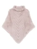 LIU JO chevron-pattern turtleneck poncho - Pink