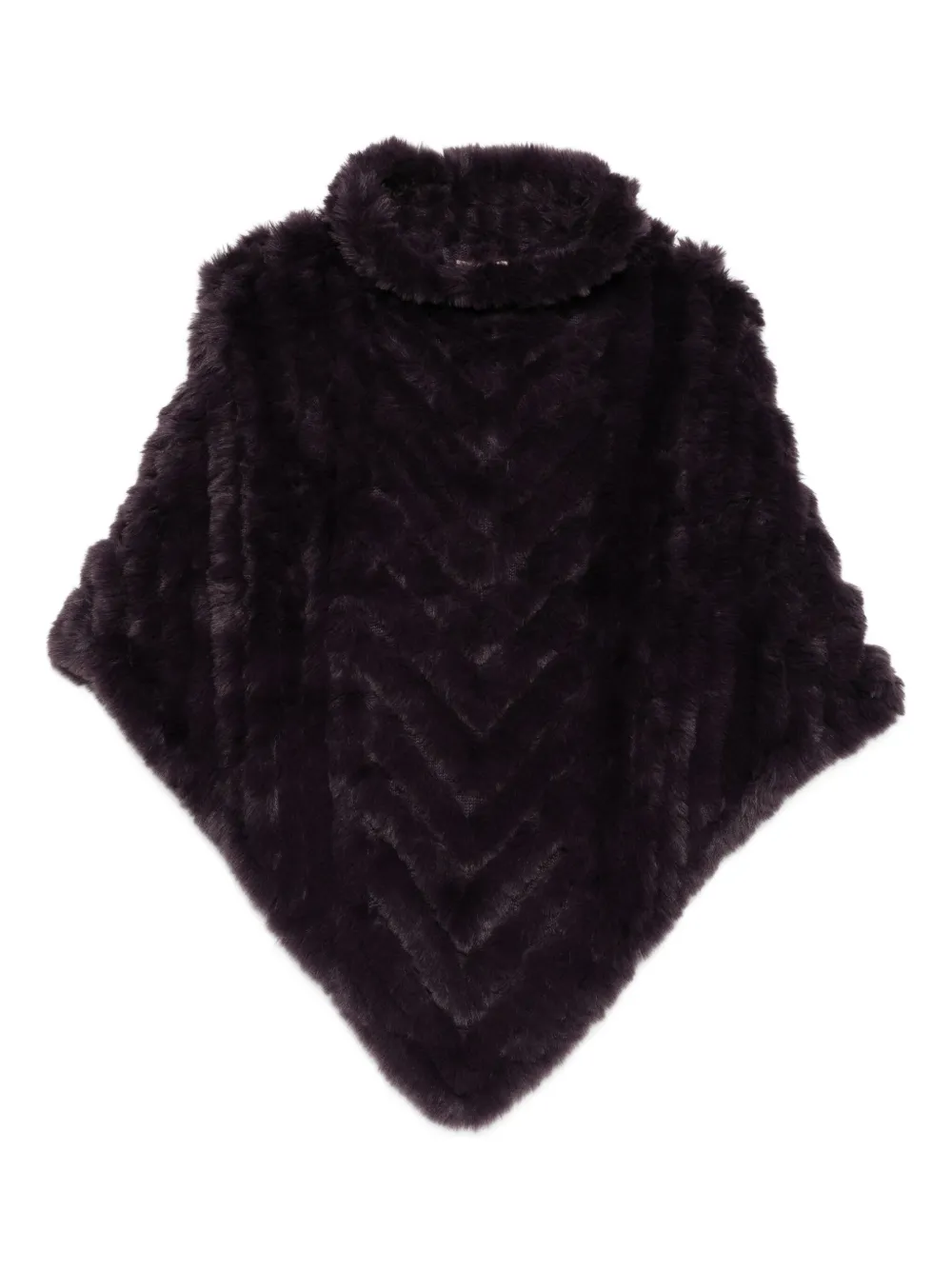 LIU JO Poncho met col en chevron-patroon Paars