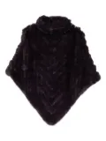 LIU JO chevron-pattern turtleneck poncho - Purple