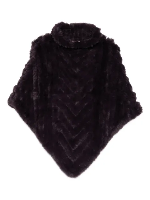 LIU JO chevron-pattern turtleneck poncho