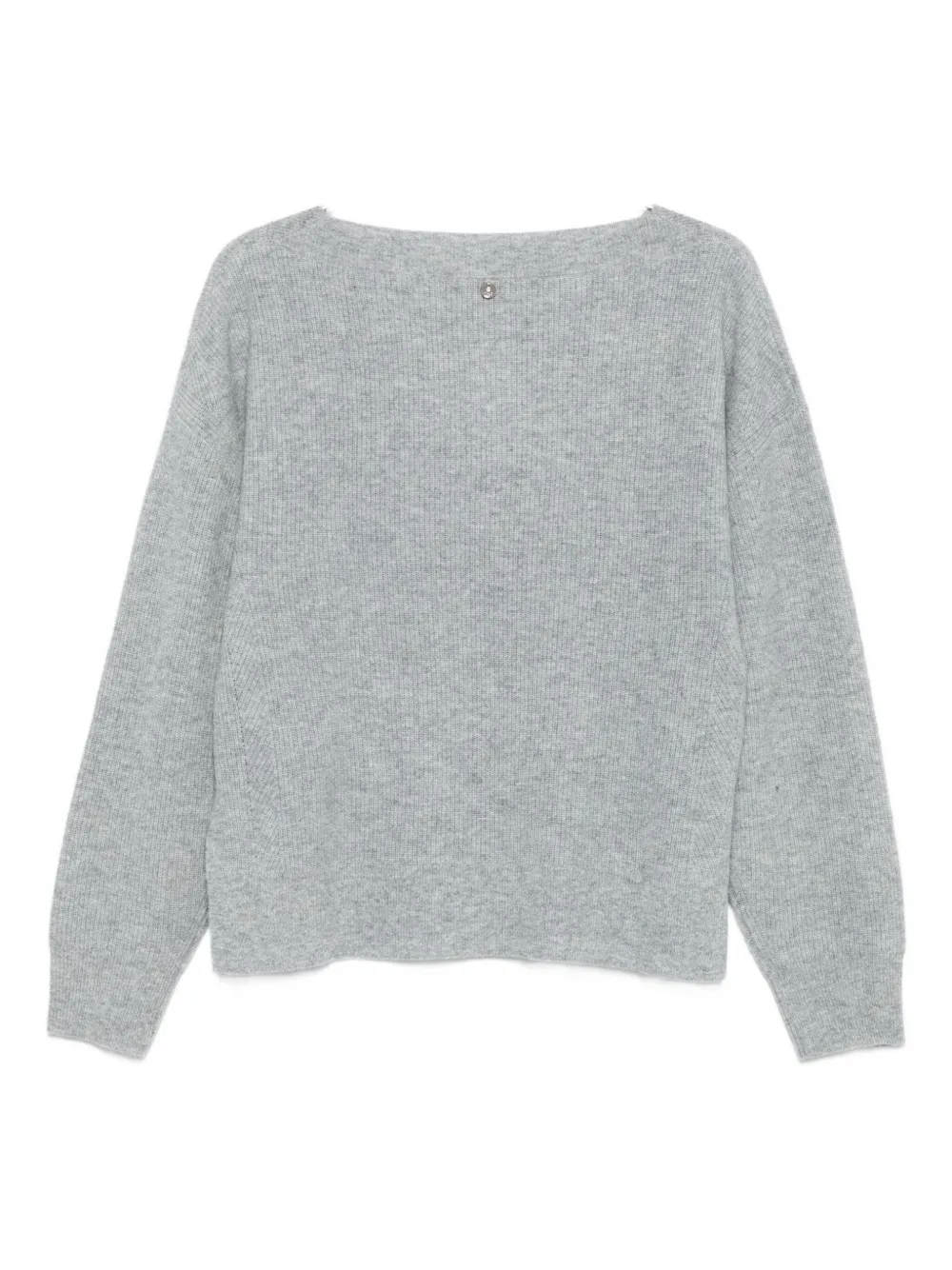 LIU JO ribbed pearl-embellished sweater Grijs