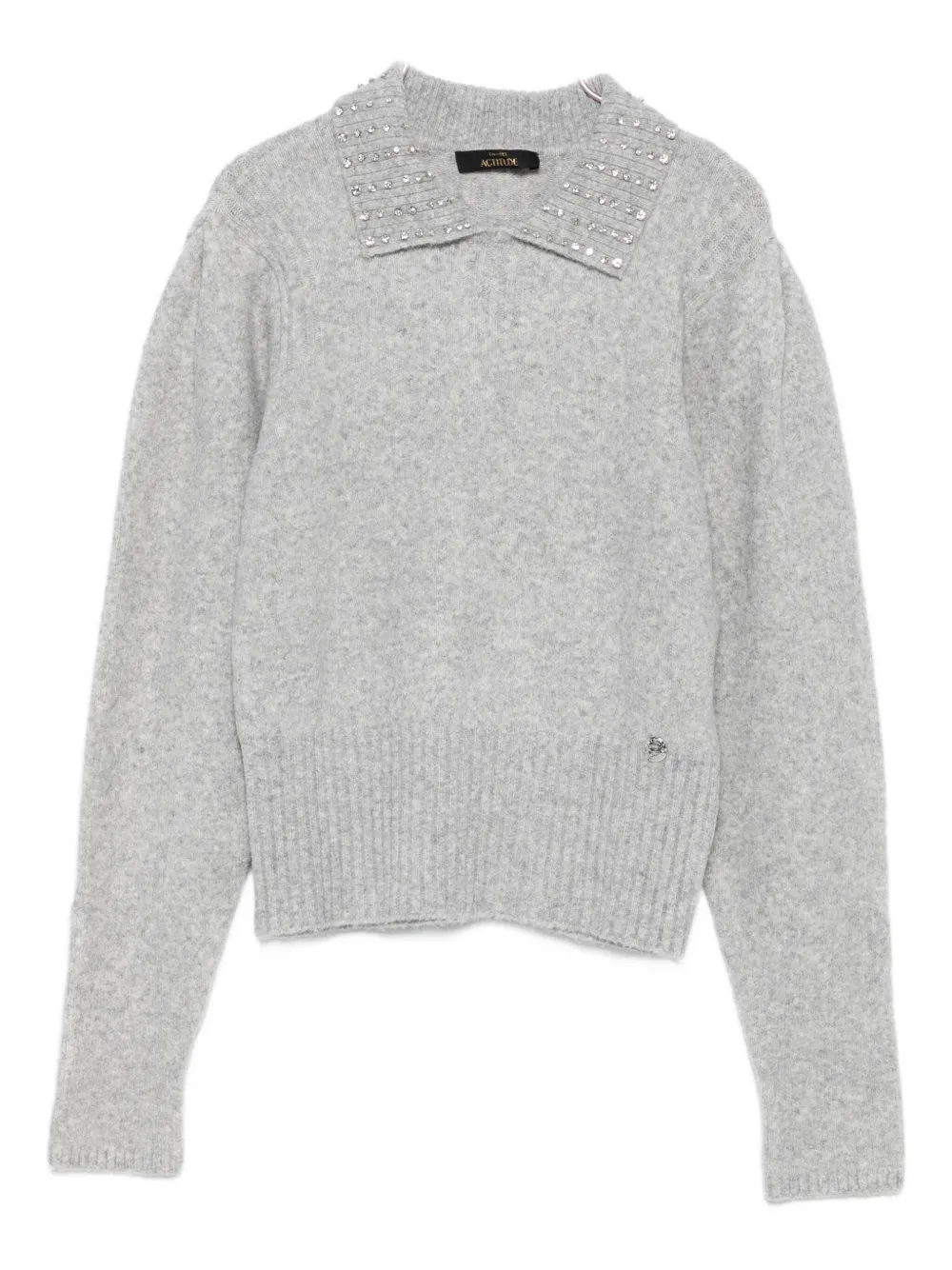 TWINSET embellished-collar sweater Grijs