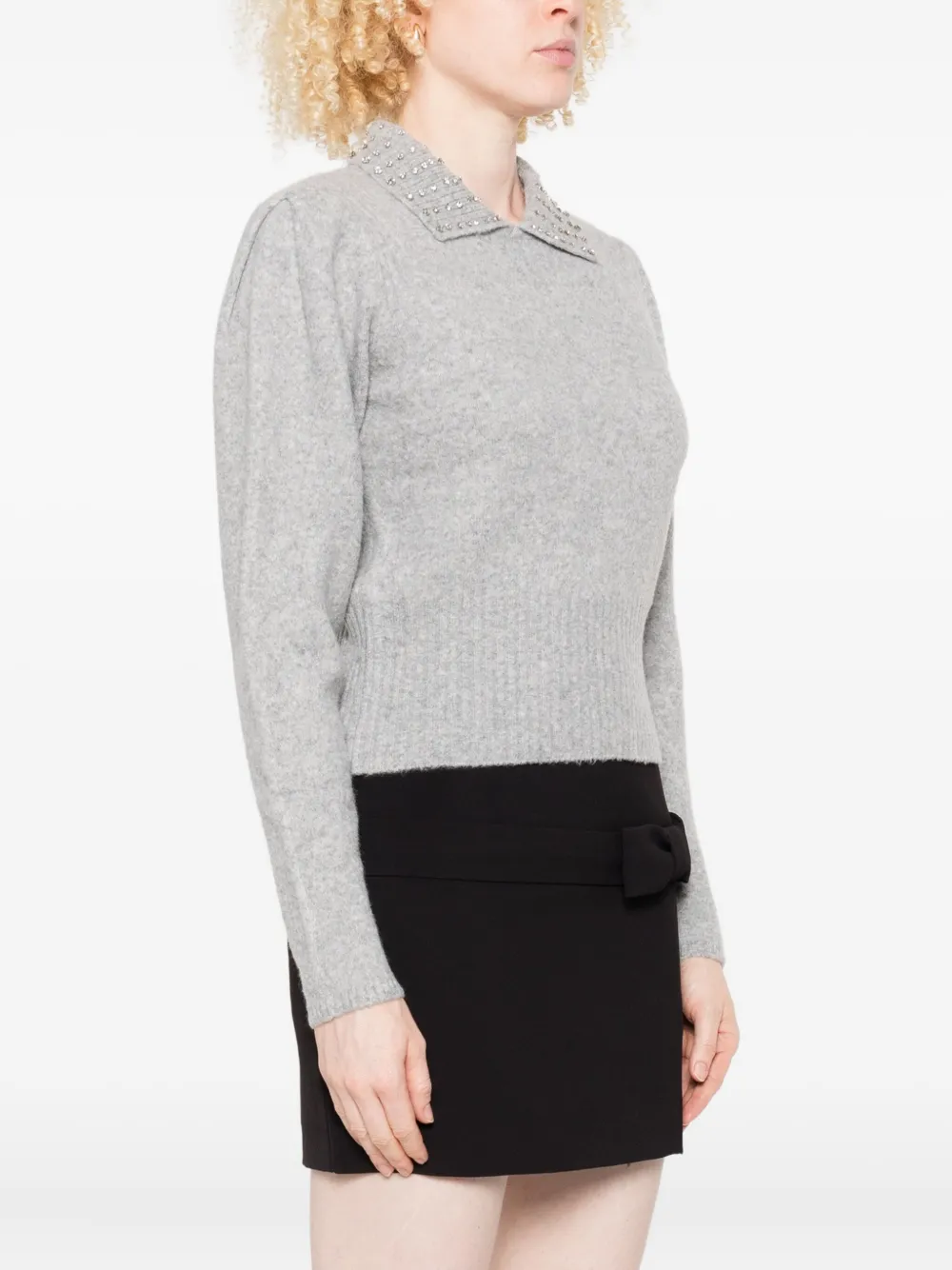 TWINSET embellished-collar sweater Grijs