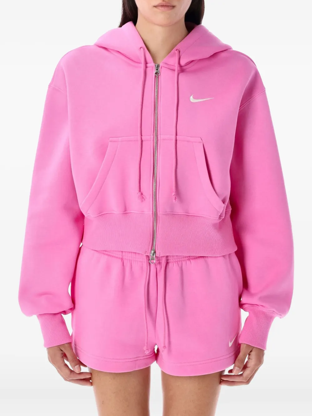 Nike zip-up cropped hoodie Roze