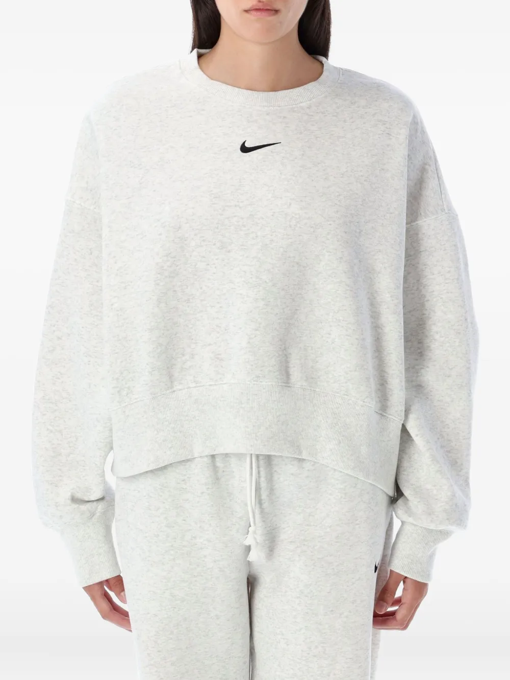 Nike Swoosh-logo crew-neck sweatshirt Grijs
