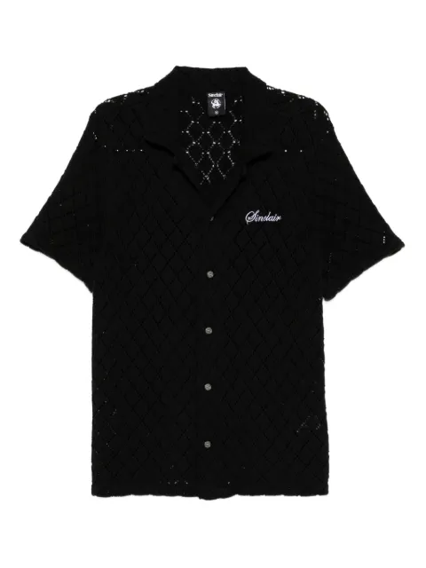 Sinclair diamond-pattern knitted shirt