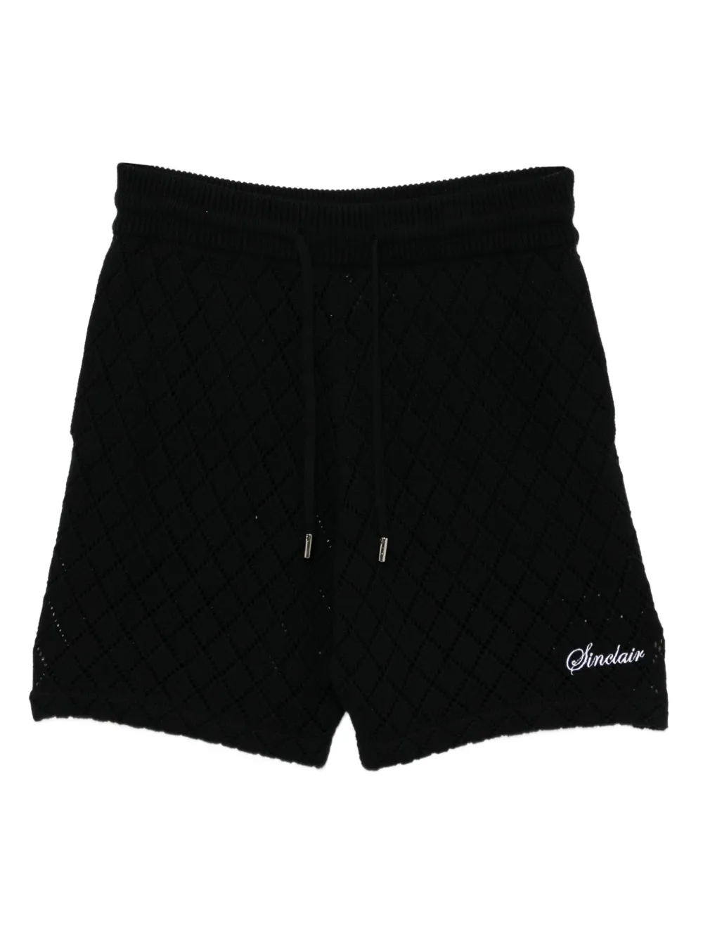 Sinclair diamond-pattern knit shorts | Black | Image 1