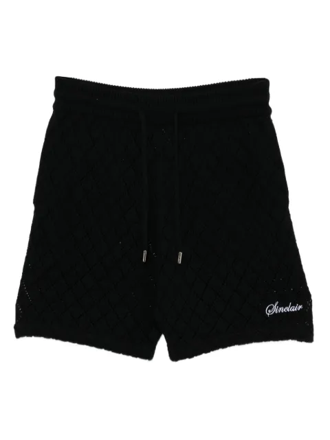 Sinclair diamond-pattern knit shorts