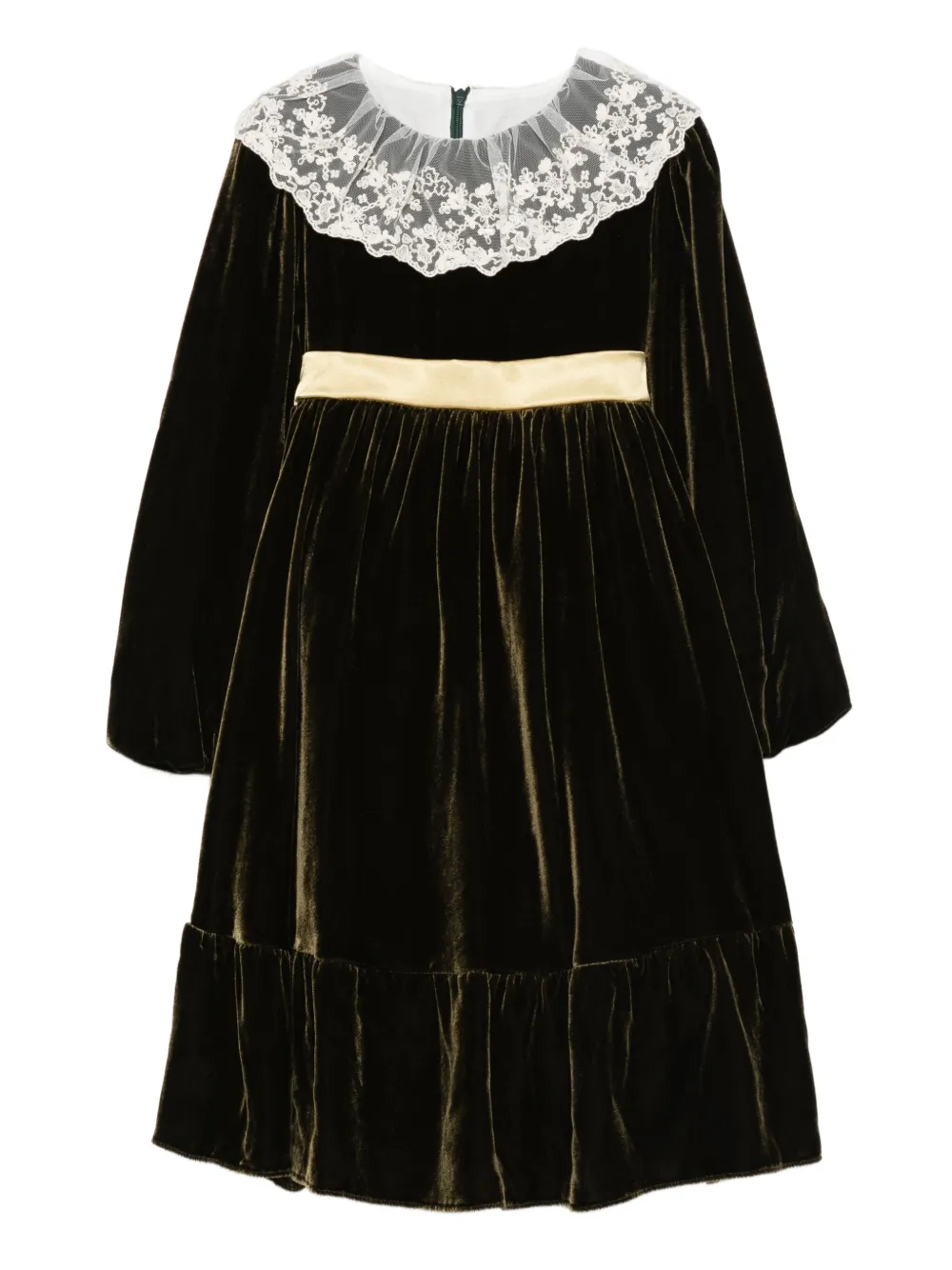 La Stupenderia Abito con colletto in pizzo - Verde