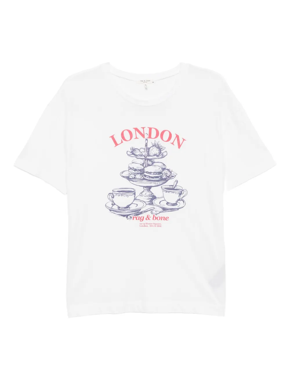 Rag & bone London T-shirt met grafische print Wit