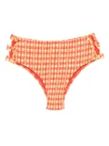 DAMSON MADDER shirred bow-embellishment bikini bottoms - Orange