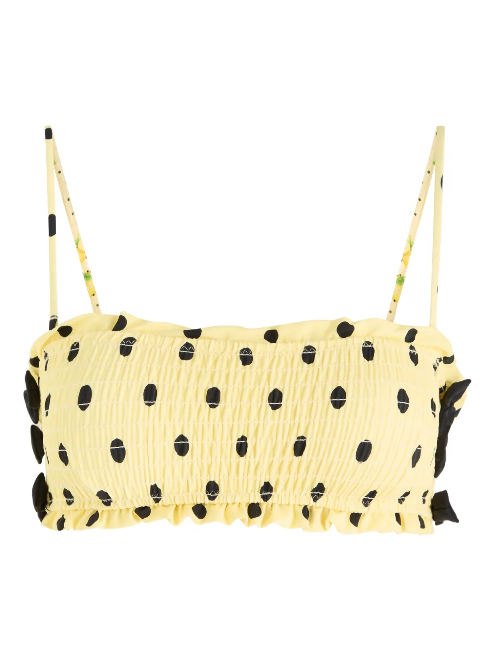 DAMSON MADDER polka dot ruffled bikini top - Giallo