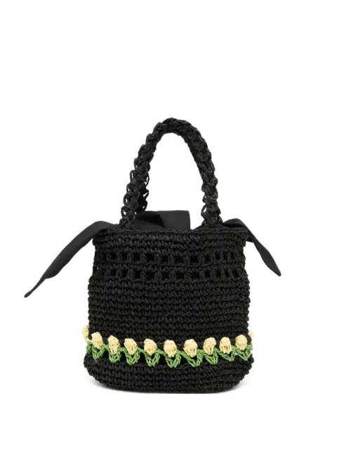 DAMSON MADDER Tulip-patterned raffie toto bag