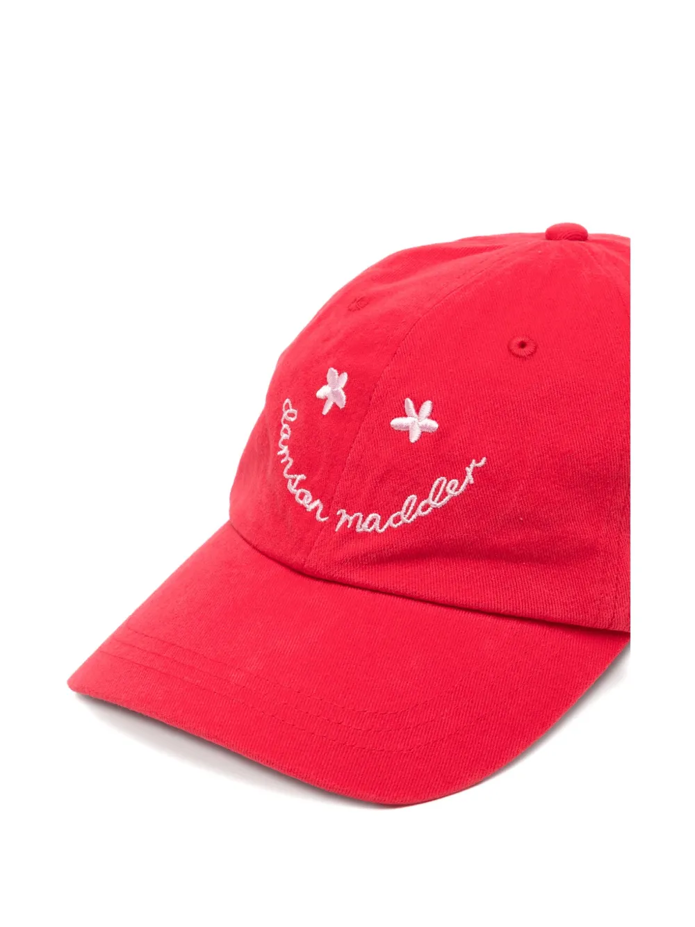 Damson Madder Washed-smiley Cap In Red