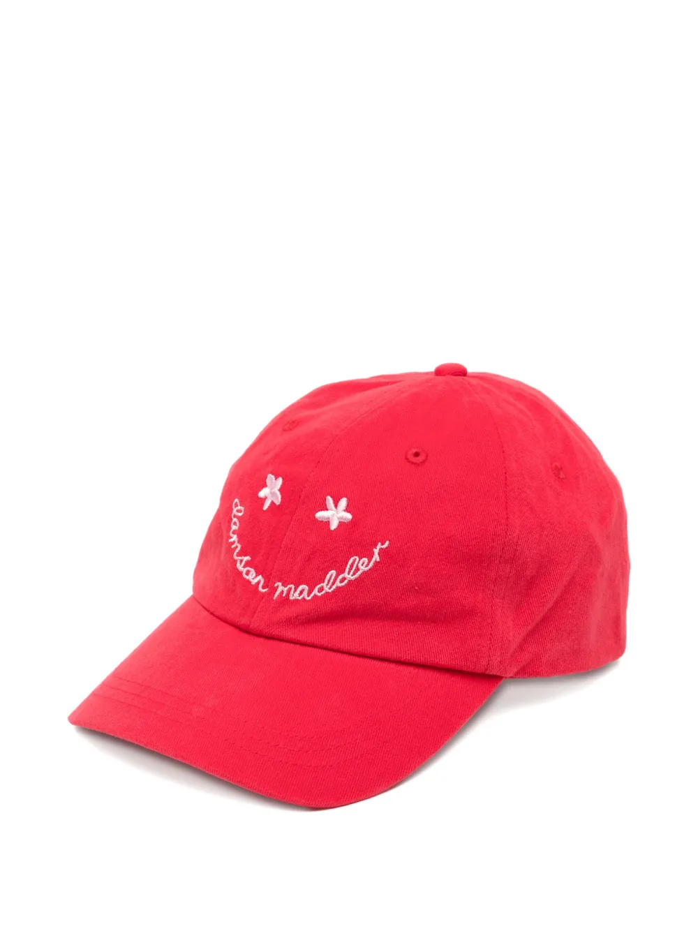Damson Madder Washed-smiley Cap In Red