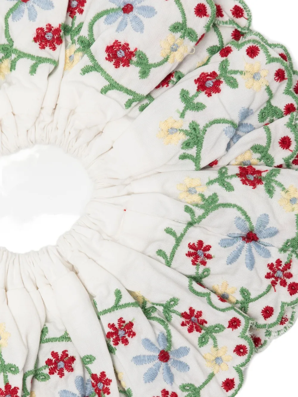 Damson Madder Embroidered Cotton Scrunchie In Multi
