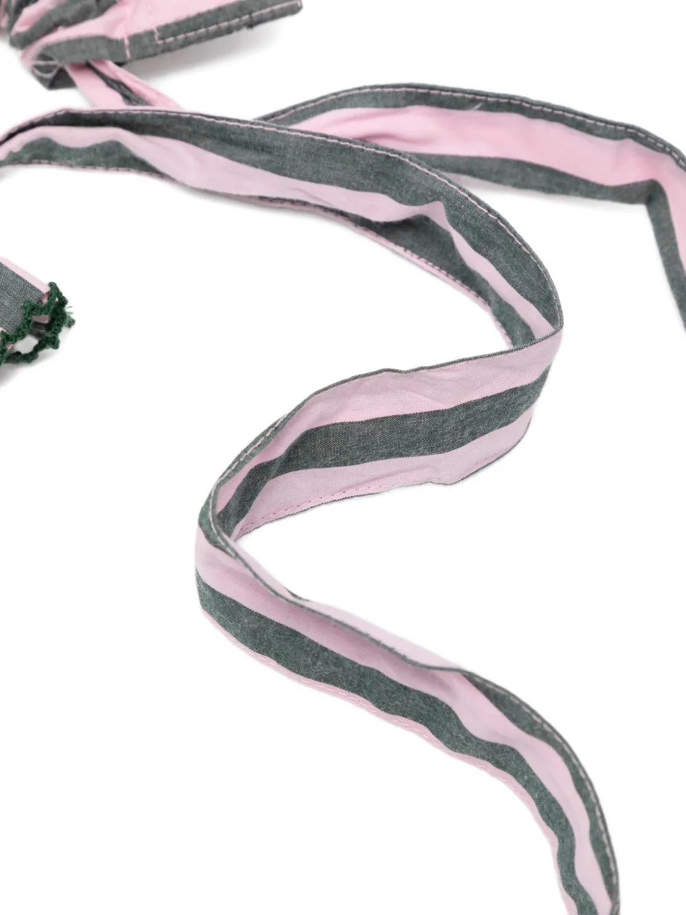Damson Madder Striped Cotton Scrunchie In Pink
