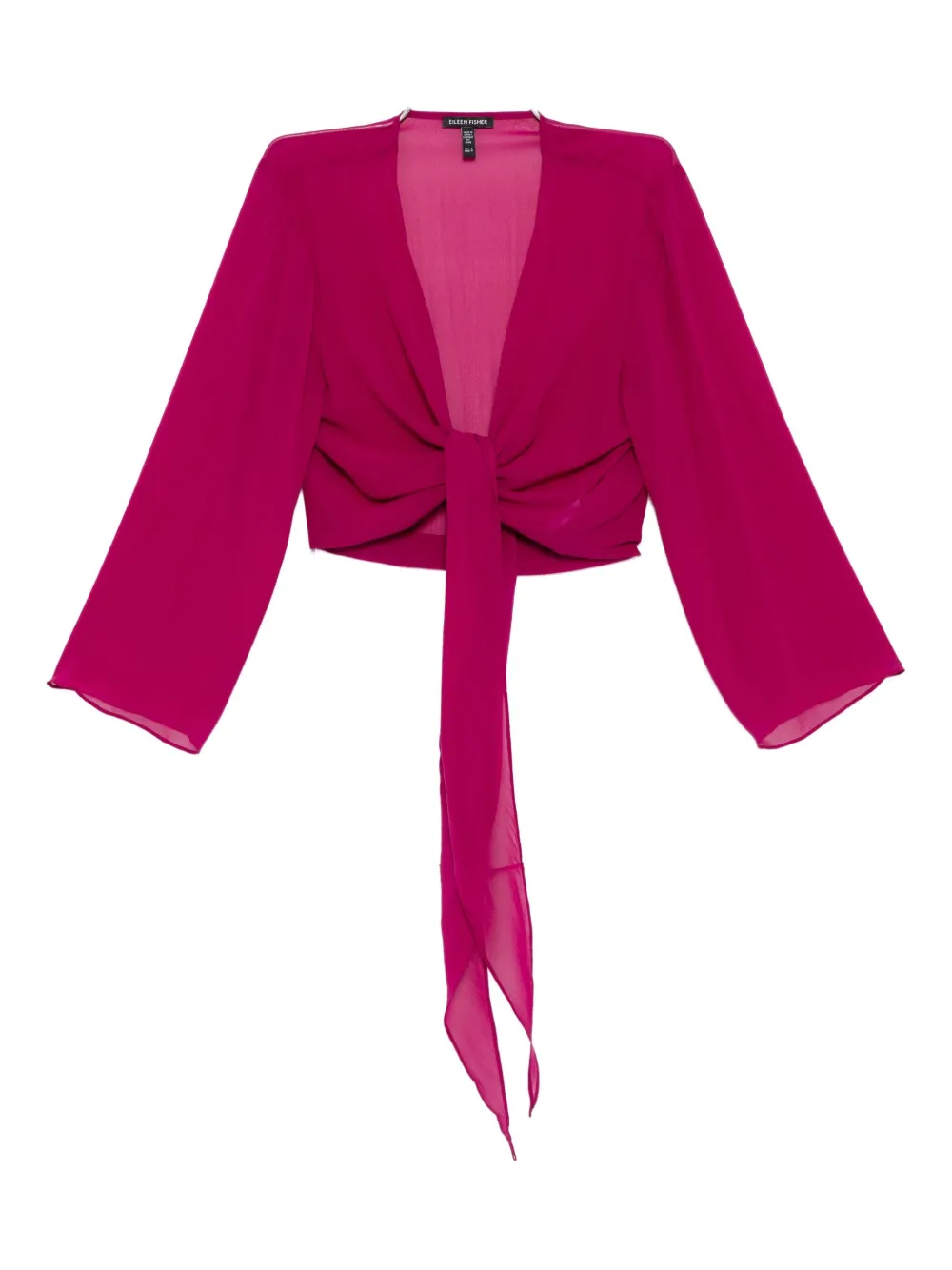 Eileen Fisher Silk Georgette Jacket In Purple