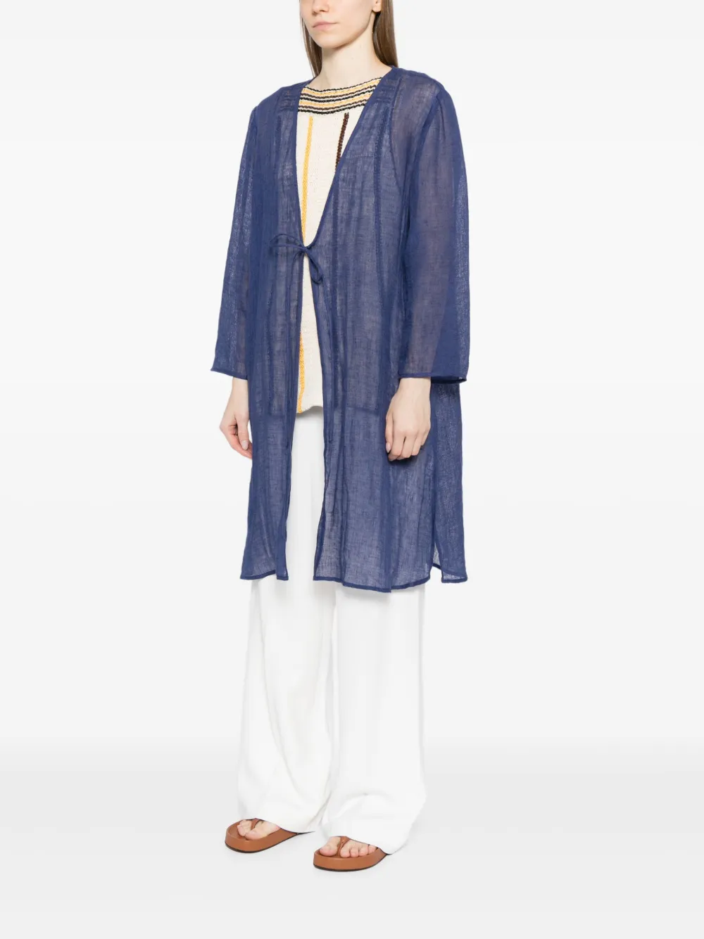 Eileen Fisher Linnen jas Blauw