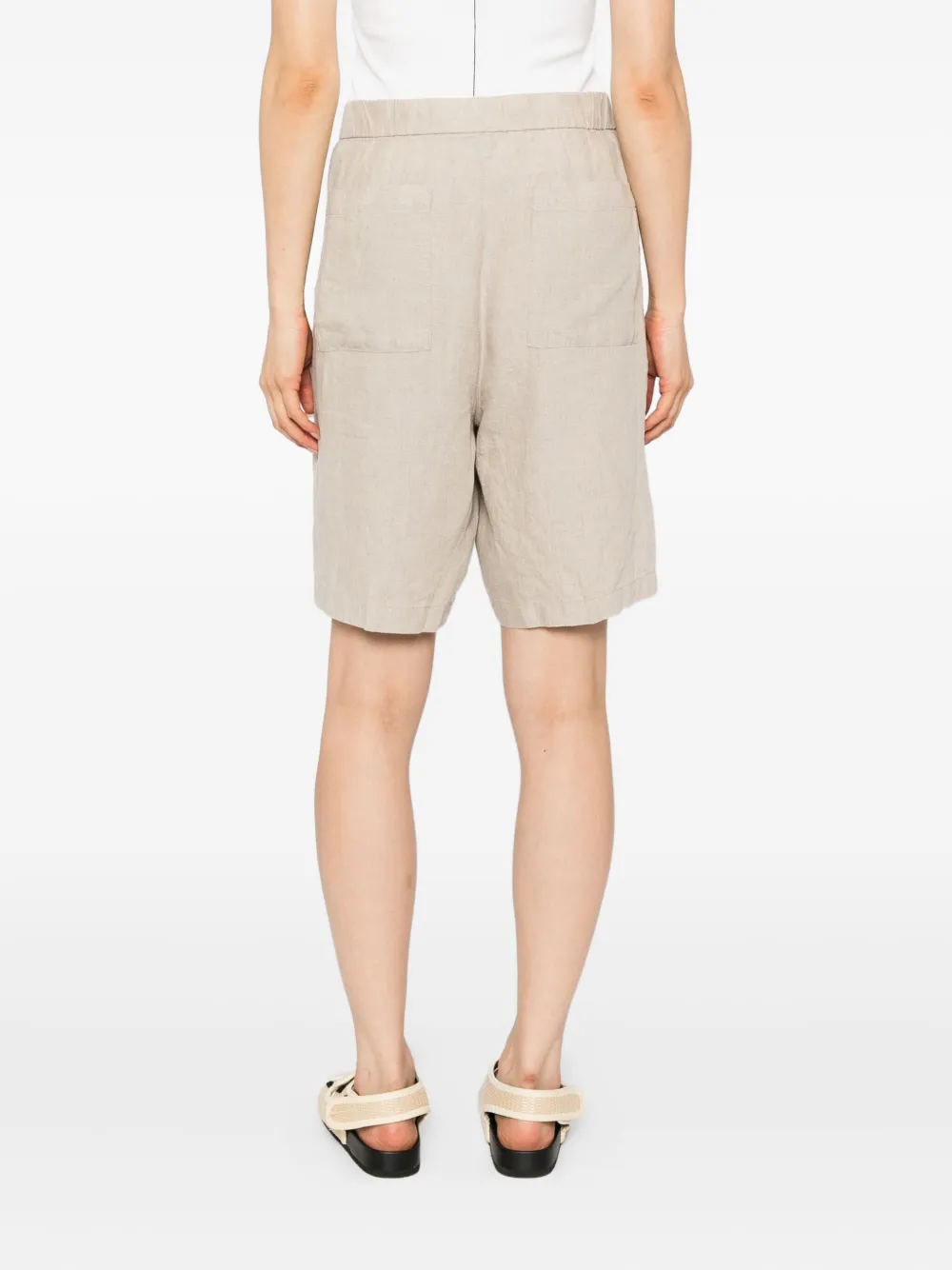 Eileen Fisher Geplooide linnen shorts Beige