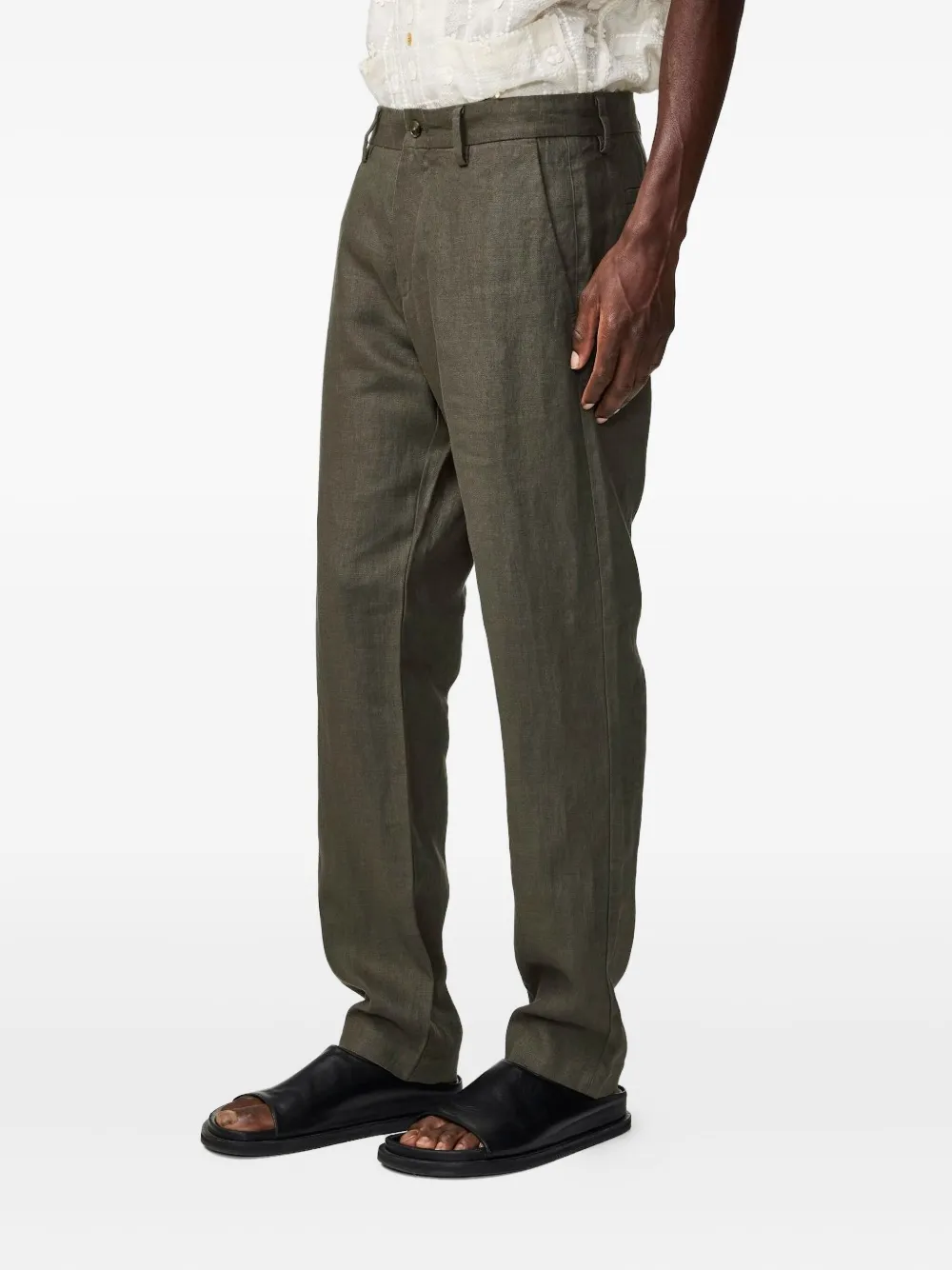 Nn07 Linen Trousers In Green