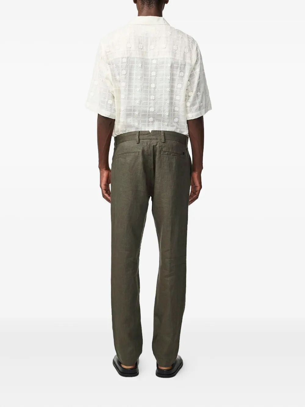 Nn07 Linen Trousers In Green