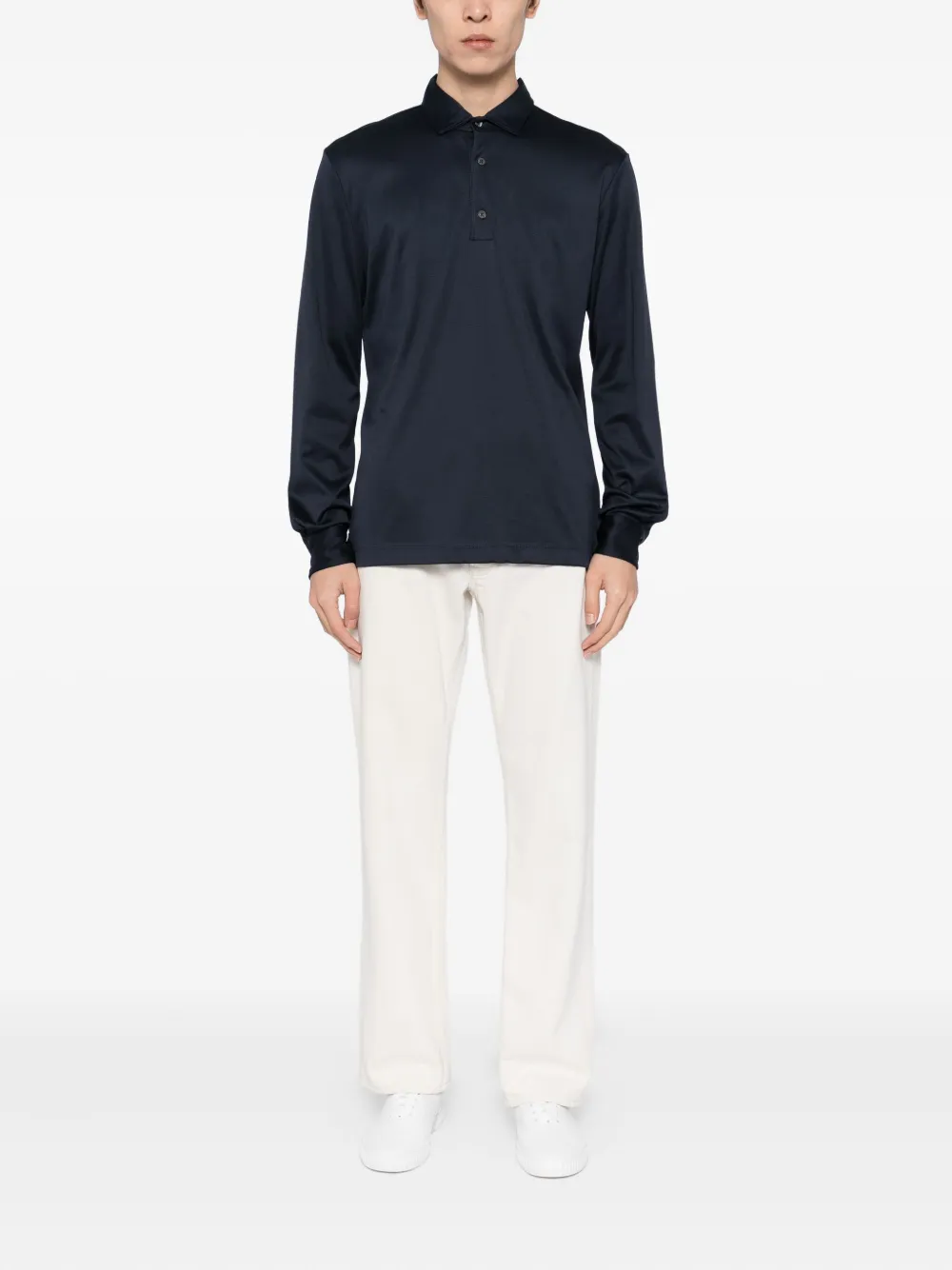 Aurélien Interlock poloshirt - Blauw