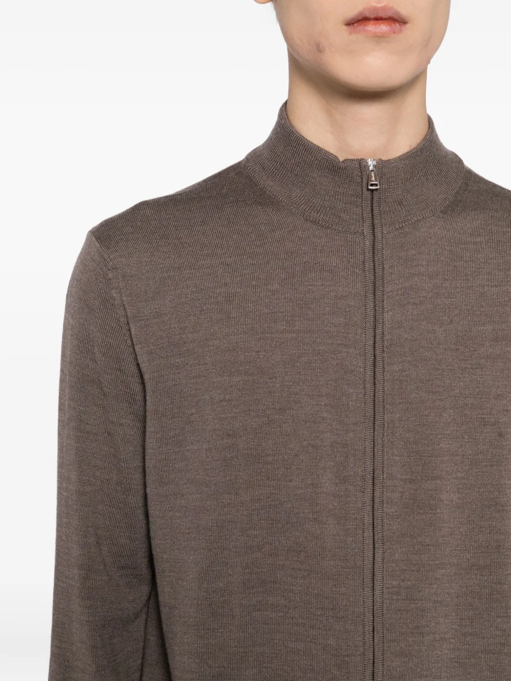 Aurélien Merino Zipper Cardigan In Gray