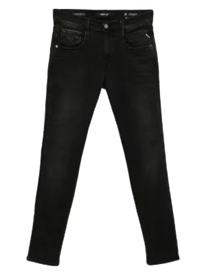 Purple Brand Distressed Splatter Denim | Black | FARFETCH