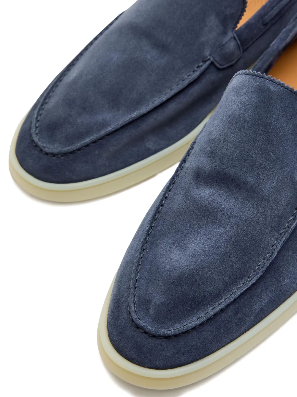 Aurélien Yatch Suede Scallop-edge Loafers In Blue