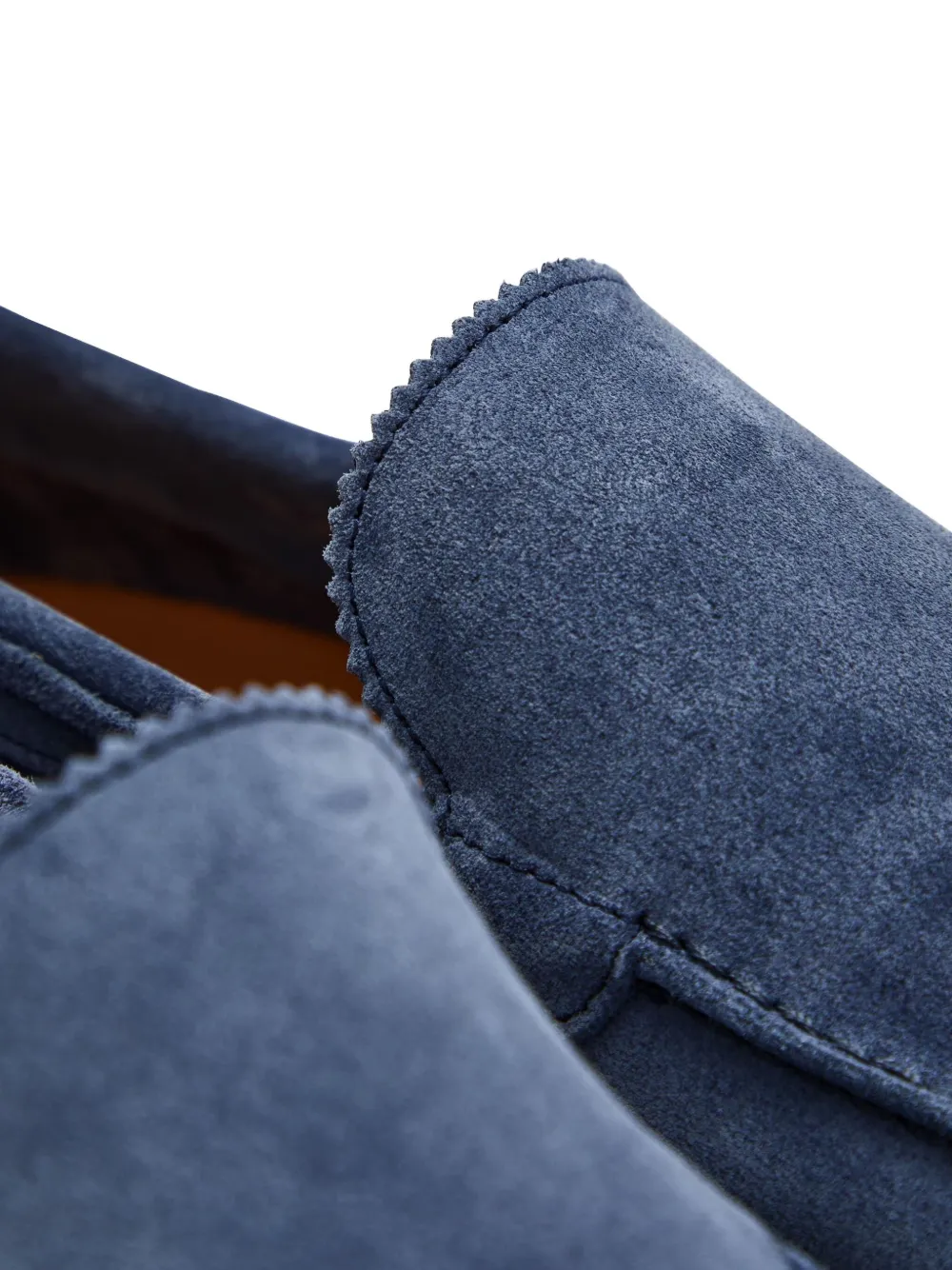 Aurélien Yatch Suede Scallop-edge Loafers In Blue
