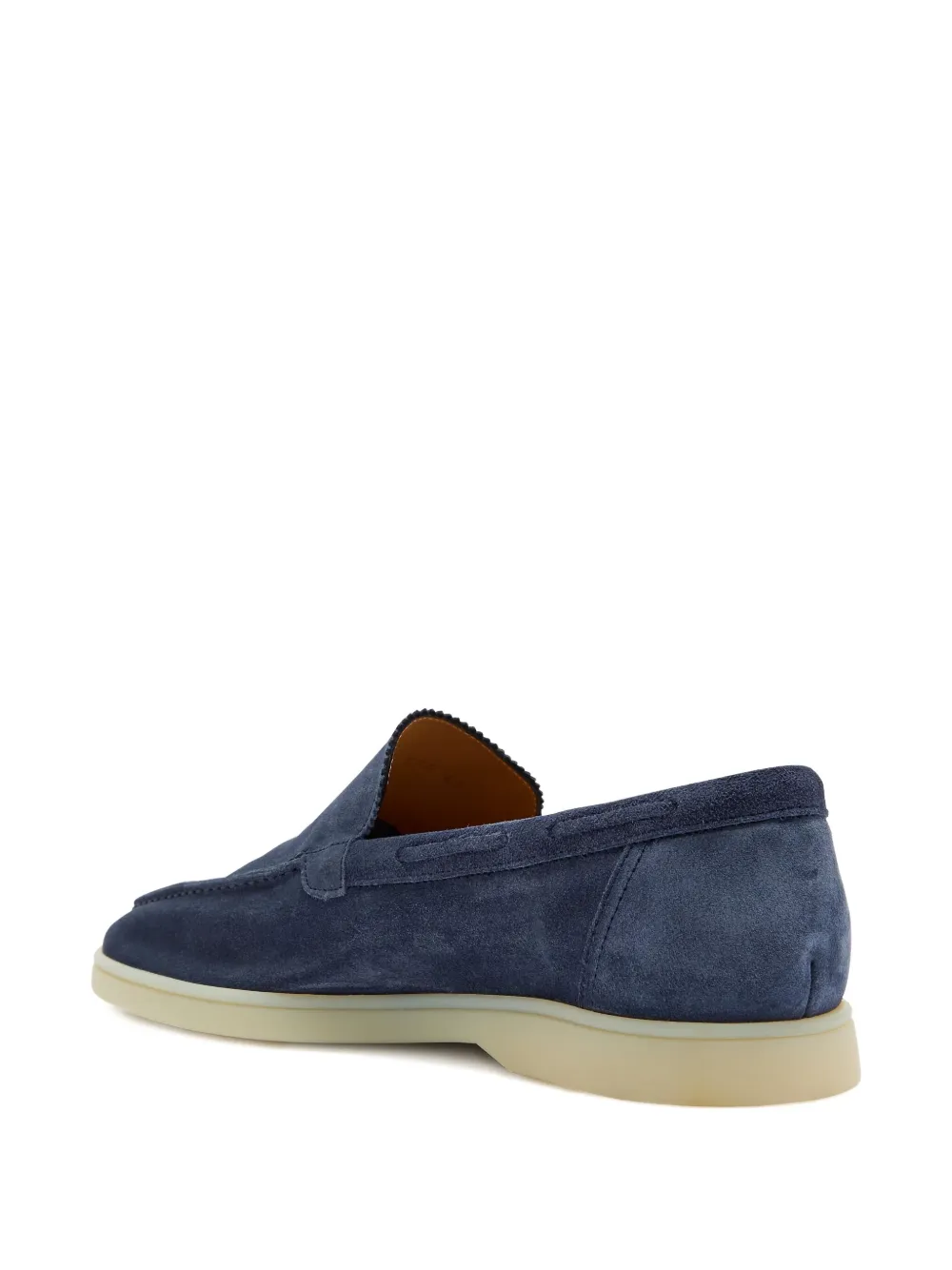 Aurélien Yatch Suede Scallop-edge Loafers In Blue