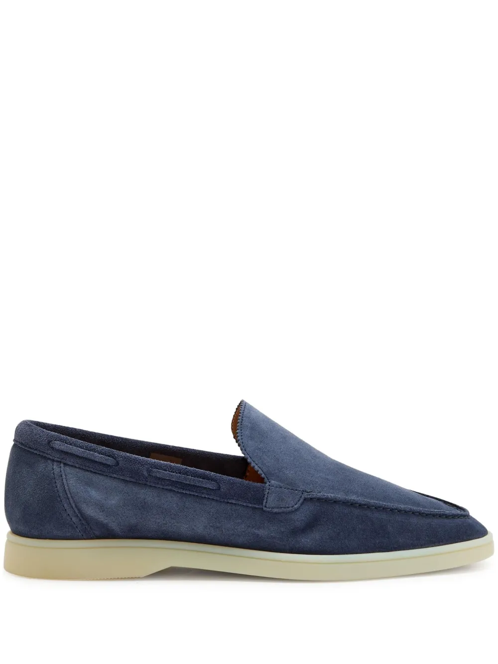 Aurélien Yatch suede scallop-edge loafers Blue