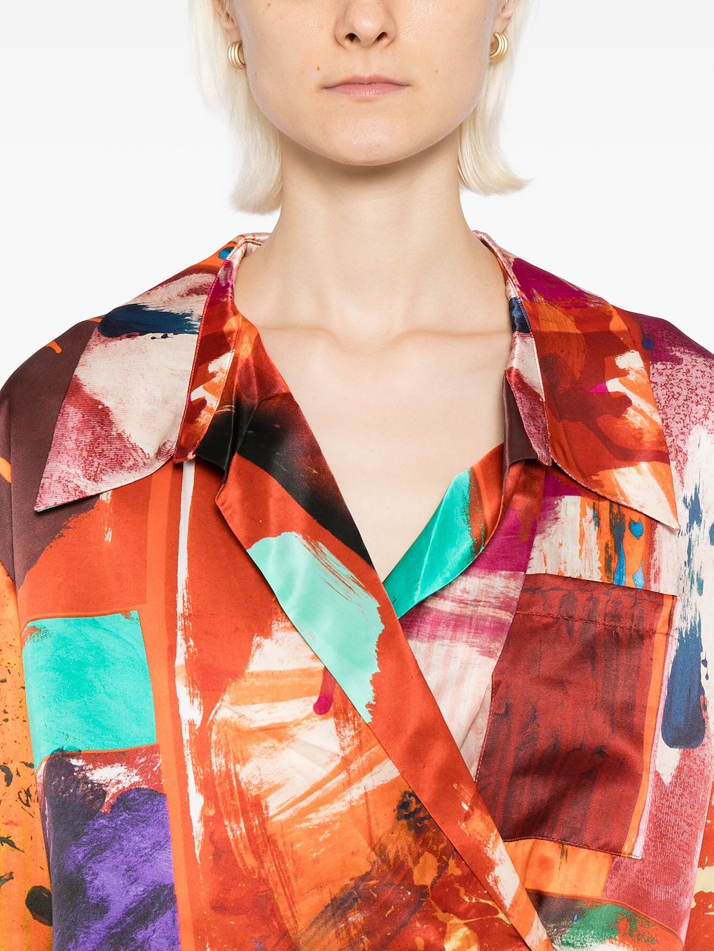 Roksanda Java Printed Satin Blouse In Multi