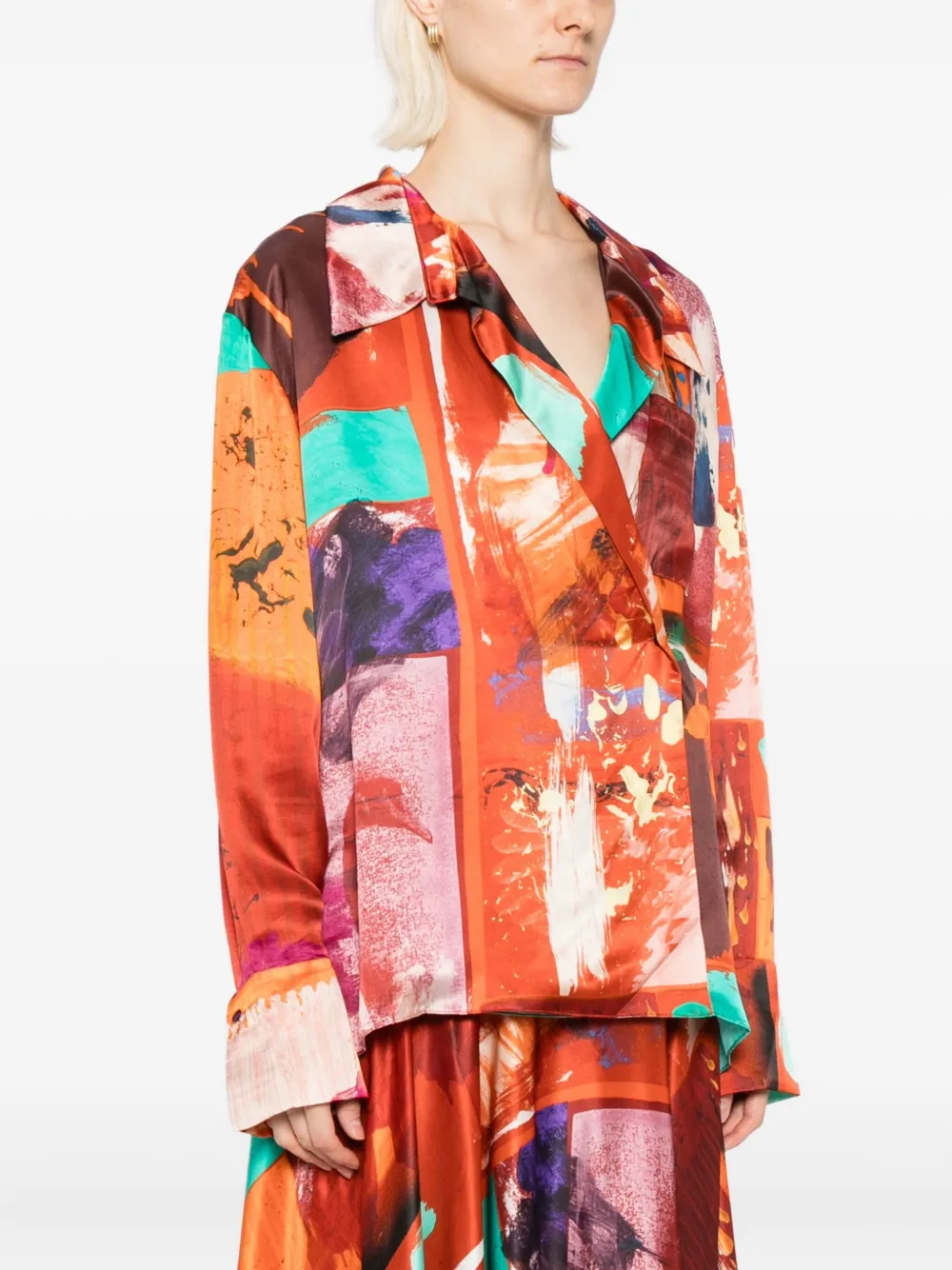 Roksanda Java Printed Satin Blouse In Multi