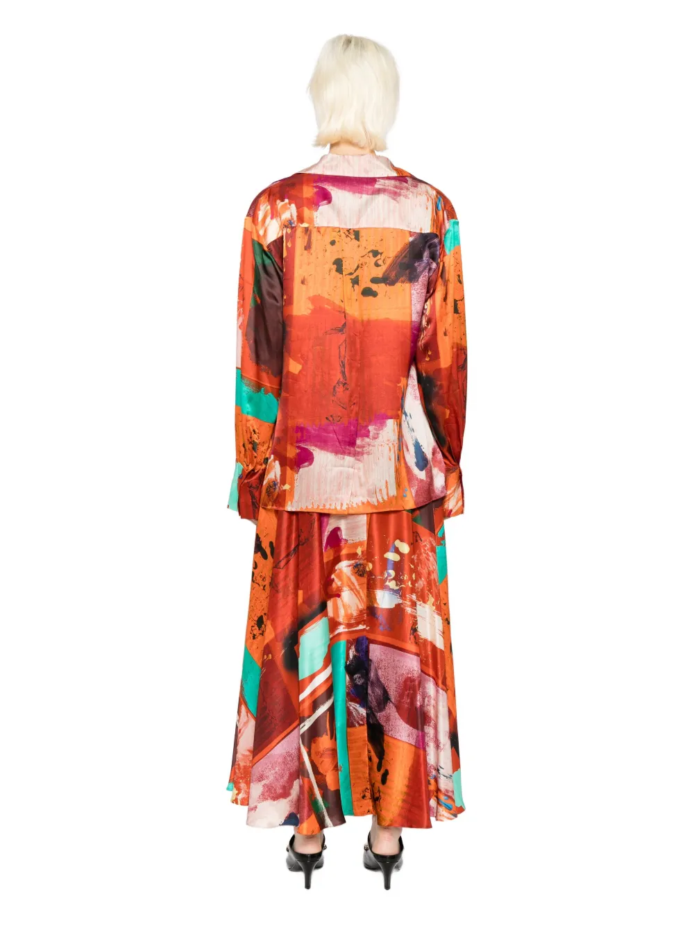Roksanda Java Printed Satin Blouse In Multi