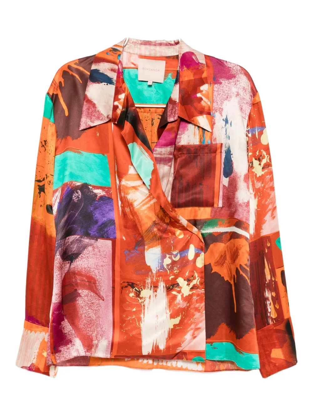 Roksanda Java Printed Satin Blouse In Multi