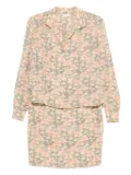 Hermès Pre-Owned 1990s patterned silk skirt suit - Yellow