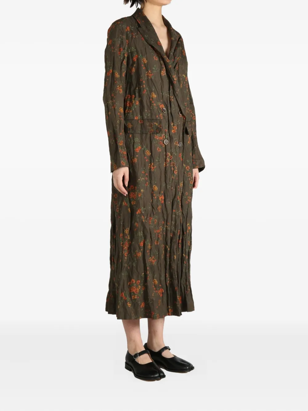 Uma Wang floral-print double-breasted coat | Double Breasted & Peacoats | Image 2