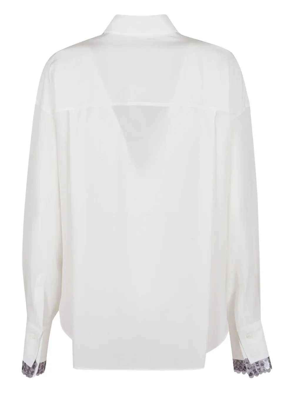 Brunello Cucinelli sequin-embellished silk shirt Wit