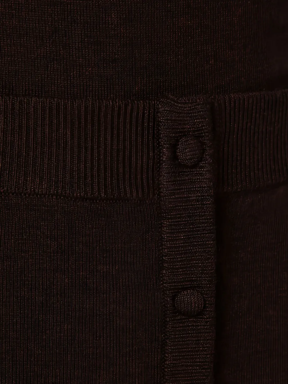 Victoria Beckham Wool Blend Button Detailing High Waist Skirt In Brown